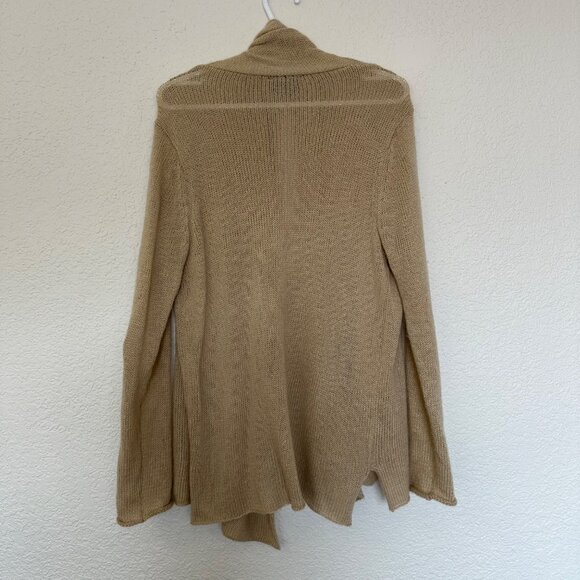 Wooden Ships Open Front Lightweight Cardigan Size S/M Tan Mohair Wool Blend - Picture 2 of 10